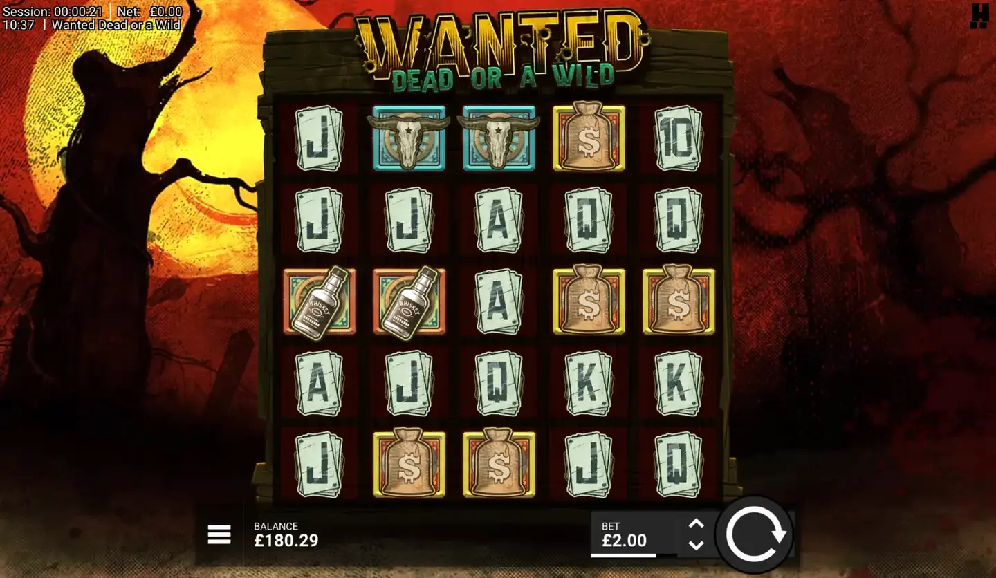 Imagen de Wanted Dead or a Wild, tragamonedas del oeste de Hacksaw Gaming